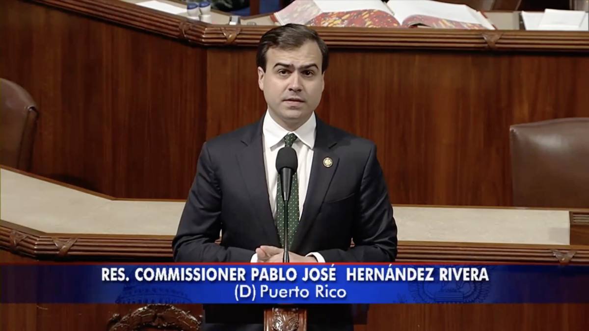 Resident Commissioner giving floor speech